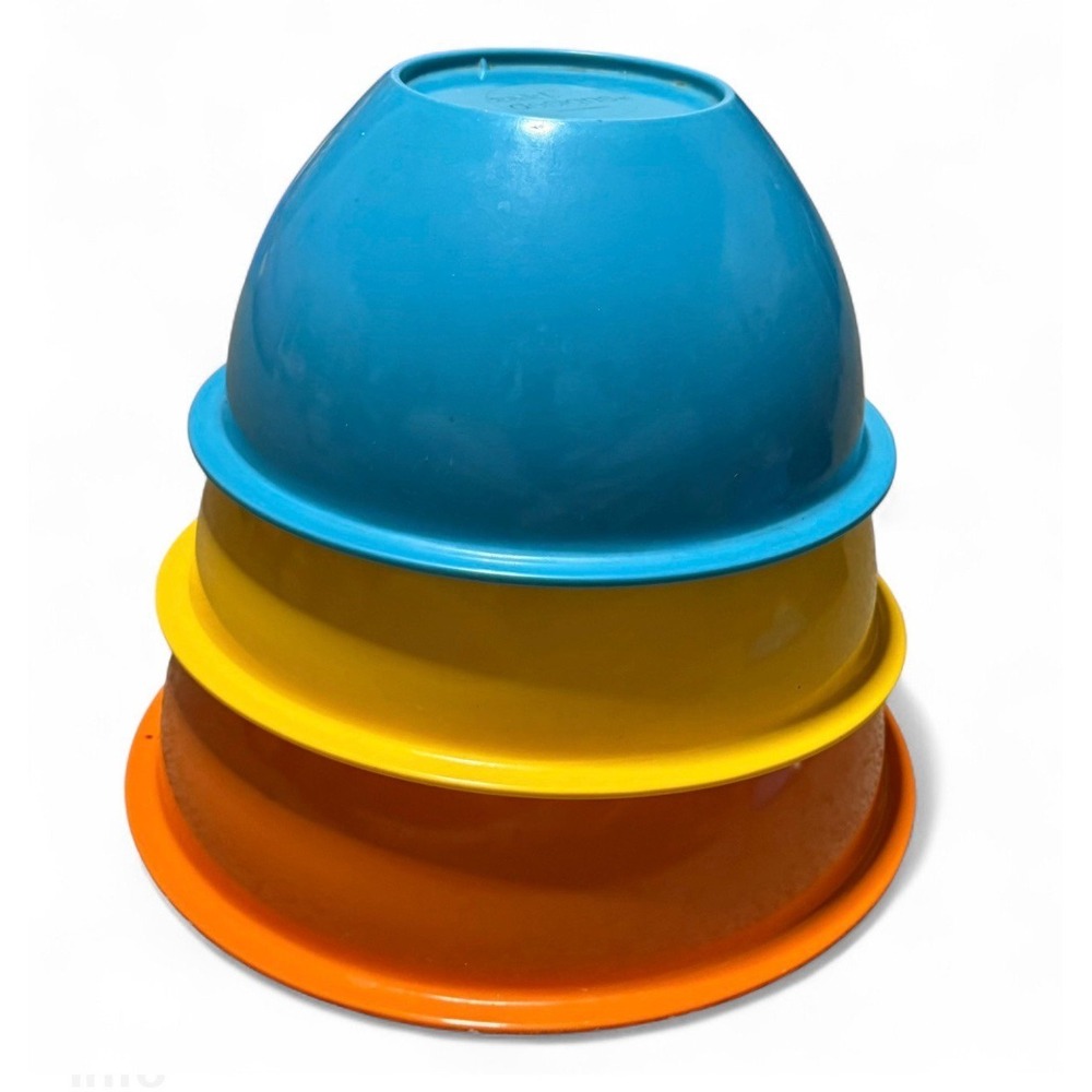 Zak Designs Colorful Nesting Mixing Bowls Set of 3 Plastic Retro Kitchen